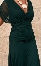 Vestido Largo de Gasa – Hombros Descubiertos, Fiesta y Vacaciones